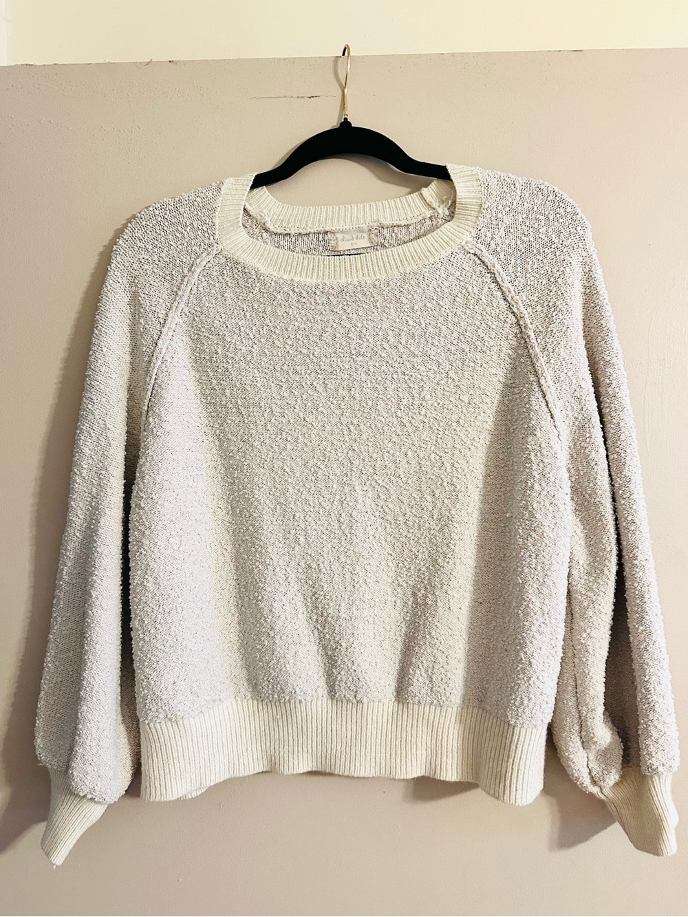 Cozy Textured Crewneck Sweater - Cream